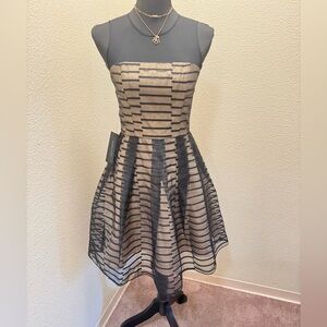 Marciano Strapless Black and Cream Dress